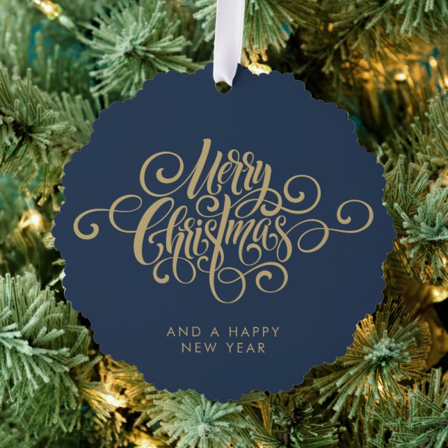 Carte Décorative Simple stylé Botanique Joyeux Noël Script (Insitu (Arbre))