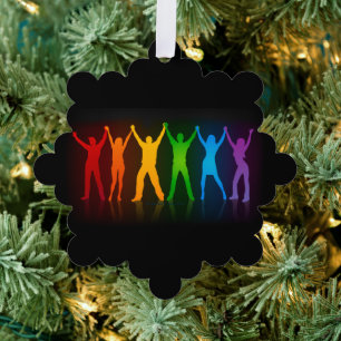 Carte Décorative Six silhouettes debout de Slipperyjoe, bras levés