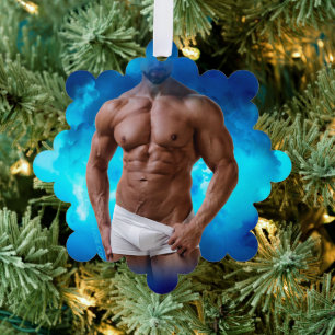 Carte Décorative SlipperyJoe's homme musclé barbu torse nu sixpaque