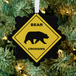 Carte Décorative SlipperySignal de passage de l'ours de Joe silhoue