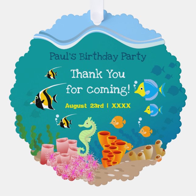 Carte Décorative Snorkeling avec poisson tropical garçon fête d'ann (Recto)