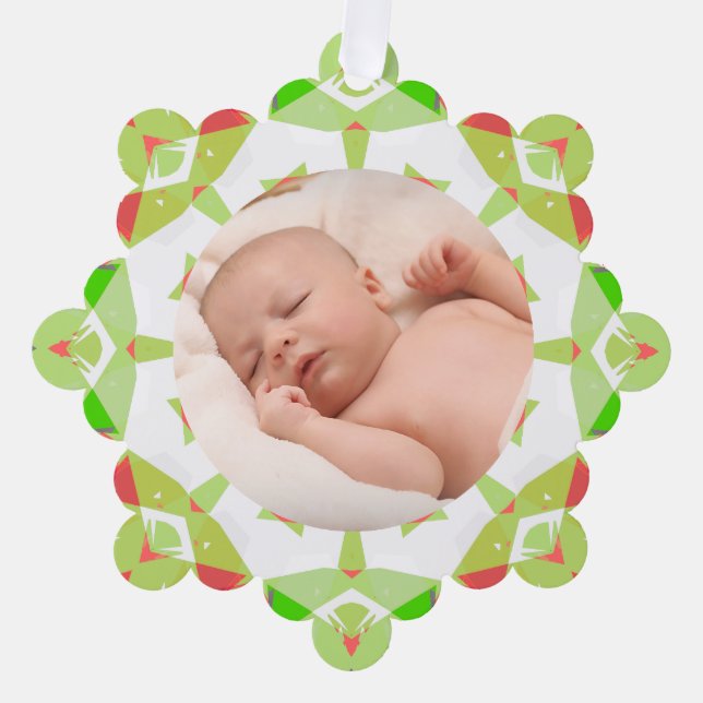 Carte Décorative Soft Pretty Green Pastels Photo personnalisée de N (Recto)