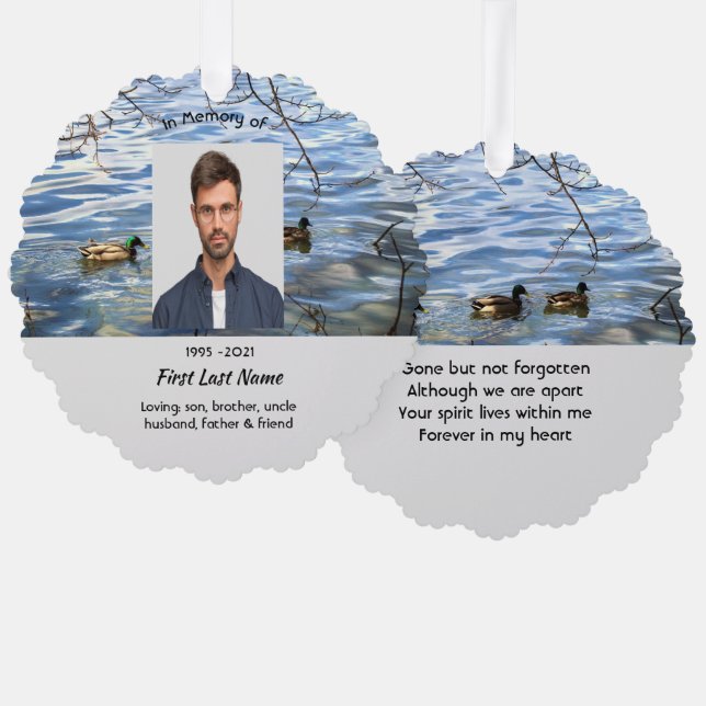 Carte Décorative Souvenir mémorial canards oiseaux du lac (Recto/Verso)