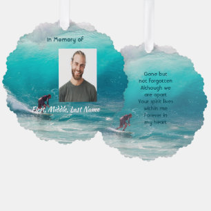 Carte Décorative Souvenir Mémorial Surfeur de Vague Eau