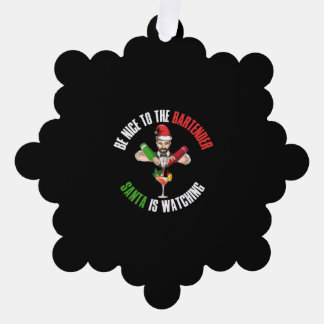 Carte Décorative Soyez Gentil Au Bartender Funny Santa Claus Don