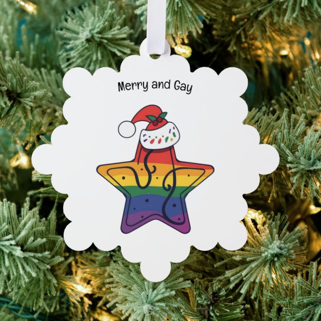 Carte Décorative Star de Noël gay avec drapeau LGBT (Insitu (Arbre))