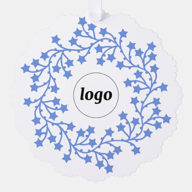 Carte Décorative Star Wreath Logo Business (Recto)