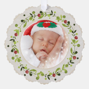 Carte Décorative Statistiques de naissance de nouveau-né Noël, Anno