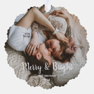 Carte Décorative Style Noël Joyeux Bright Photo de famille