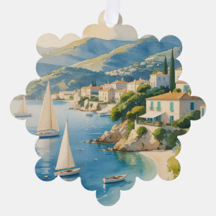Carte Décorative Style vintage Côte d'Azur Voyage en France