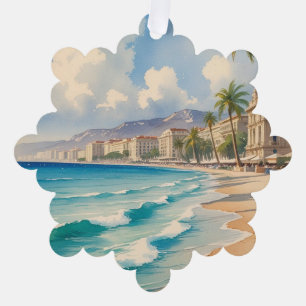 Carte Décorative Style vintage Côte d'Azur Voyage en France