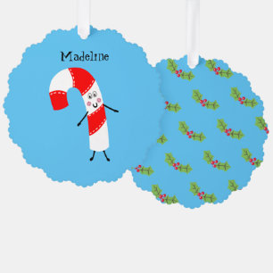 Carte Décorative Sucre de canne de Noël personnalisé