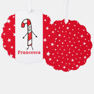 Carte Décorative Sucre de canne personnalisé Noël