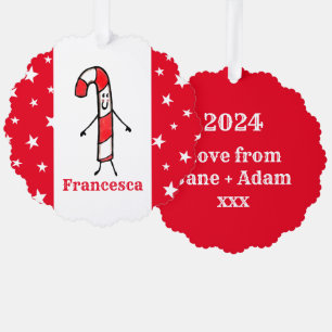 Carte Décorative Sucre de canne personnalisé Noël