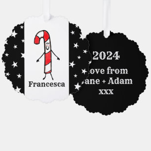 Carte Décorative Sucre de canne personnalisé Noël