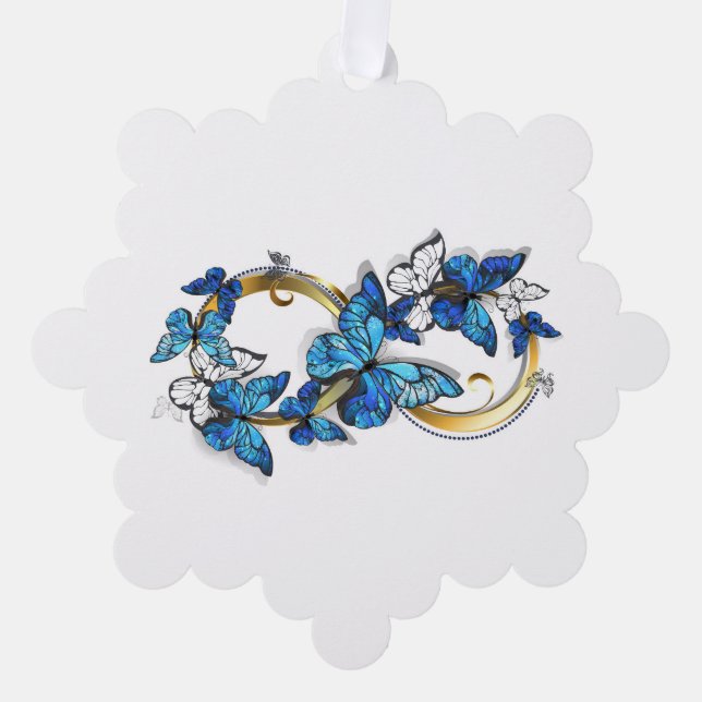 Carte Décorative Symbole infini de papillons Morpho bleus (Recto)