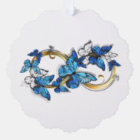Symbole infini de papillons Morpho bleus