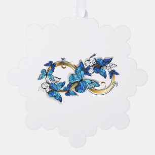 Carte Décorative Symbole infini de papillons Morpho bleus