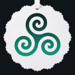 Carte Décorative Triskele vert<br><div class="desc">Symbole vert Triskele. Le symbole Triskele ou Triskelion se compose de trois spirales ou de trois bras enclenchés,  comme s'il se déplaçait de son centre. Ce symbole celtique de mouvement ou d'action représente les trois mondes : céleste,  physique et spirituel.</div>