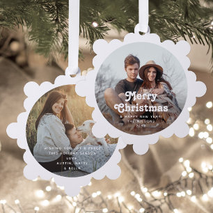 Carte Décorative Typographie rétro minimale 2 Photo Joyeux Noël