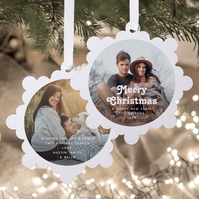 Carte Décorative Typographie rétro minimale 2 Photo Joyeux Noël (Créateur téléchargé)