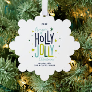 Carte Décorative Vacances de Noël Holly Jolly