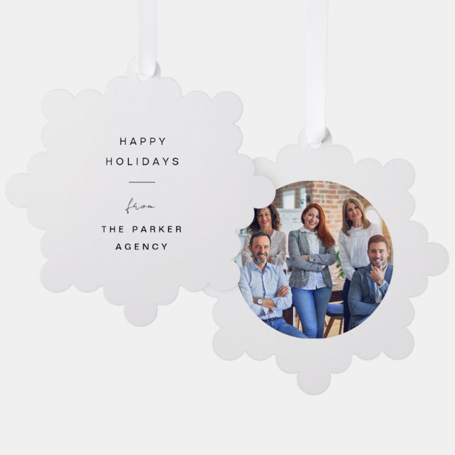 Carte Décorative Vacances d'entreprise | Minimal avec photo (Recto/Verso)