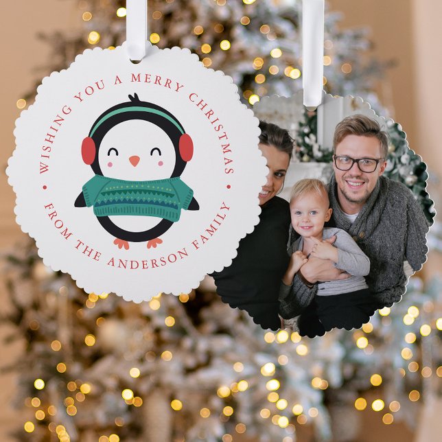 Carte Décorative Vacances photo Pingouin d'hiver (Créateur téléchargé)