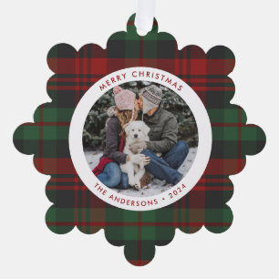 Carte Décorative Vacances photo unique en rouge et vert