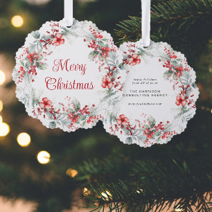 Carte Décorative Vacances Watercolor de Noël d'affaires