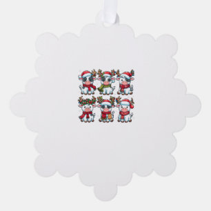 Carte Décorative Vache mignonne Père Noël lumières de Noël drôle No