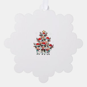 Carte Décorative Vache Noël Noël Noël Filles Garçons Drôle Père Noë