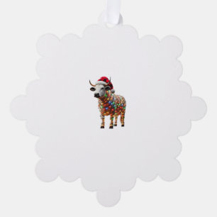 Carte Décorative Vache Noël Père Noël Buffalo Plaid Noël Vache Love