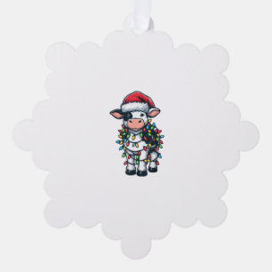 Carte Décorative Vache Xmas tenue mignonne Père Noël Vache