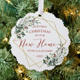 Carte Décorative Végétation Notre premier Noël dans notre nouvelle