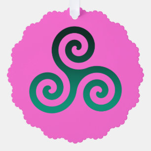 Carte Décorative Vert Triskele rose profond