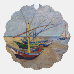 Carte Décorative Vincent van Gogh - Bateaux de pêche sur la plage
