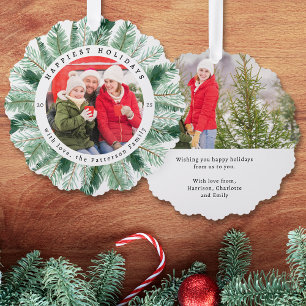 Carte Décorative Vœux de fêtes très joyeuses Couronne florale aquar