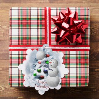 Carte Décorative Volley-ball Snowman Noël