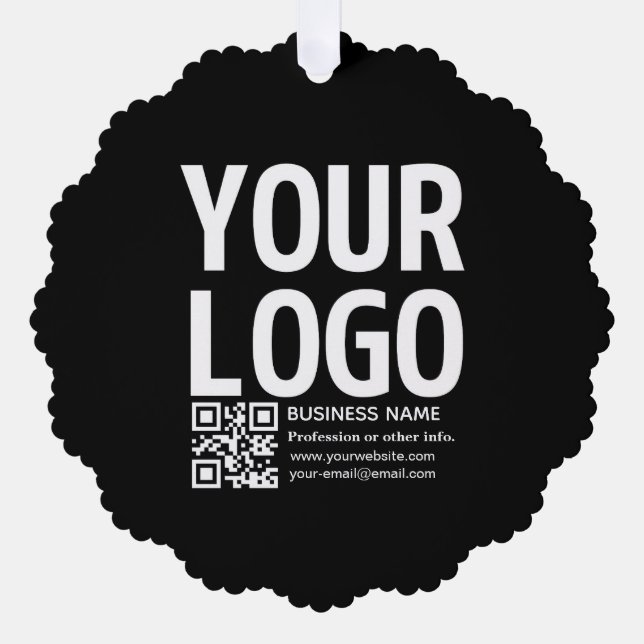 Carte Décorative Votre logo avec code QR et texte modifiables  (Recto)