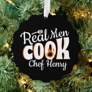 Carte Décorative Vrais hommes cuisinent en noir