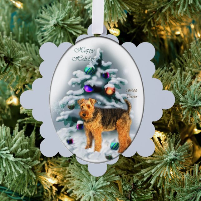 Carte Décorative Welsh Terrier Christmas (Insitu (Arbre))