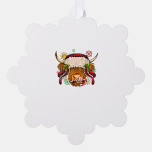 Carte Décorative Western Joyeux Noël Highland Cow Xmas Farm Ani