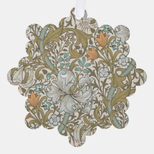 Carte Décorative William Morris Lys doré bleu classique