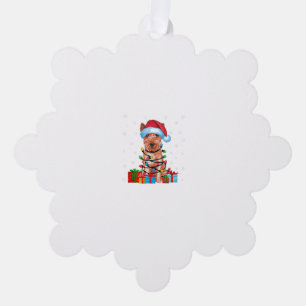 Carte Décorative Xmas Lights Père Noël Soft Coated Wheaten Terrier