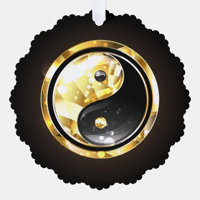 Carte Décorative Yin Yang or sur noir (Recto)