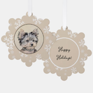 Carte Décorative Yorkshire Terrier Puppy Peinture Chien original