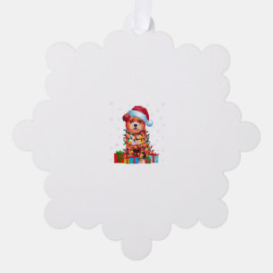 Carte Décorative Zuchon Chien Moche Noël Éclairage Santa Hat Zuchon