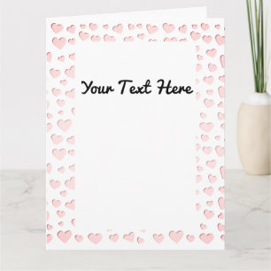 Carte découpée en forme de cœur rose en papier fau