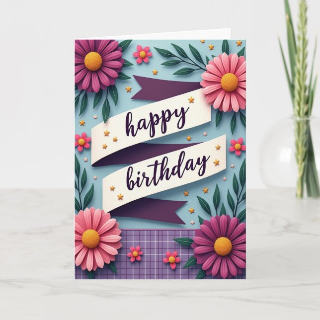 Carte découpée en papier pour célébration (Devant)